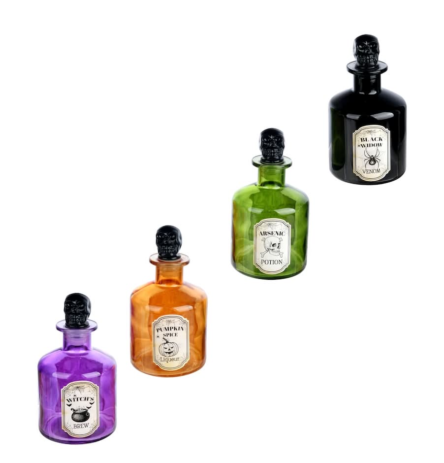 Spooky Halloween-themed Apothecary Glass Bottle Décor With Cork, Assorted Designs, 1-ct.