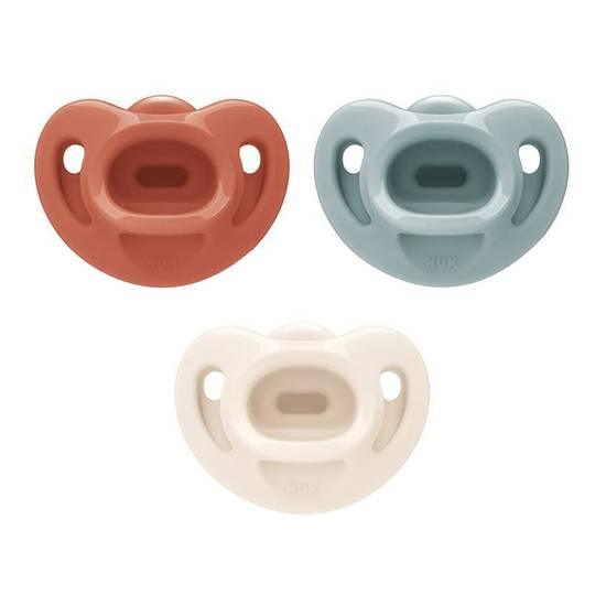 NUK Comfy 100% Silicone Orthodontic Pacifier, 0-6 Months, 3CT
