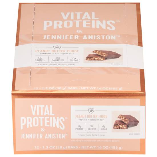 Vital Proteins Jennifer Aniston Peanut Butter Fudge Protein + Collagen Bar (12 ct)