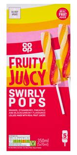 Co-op Fruity Juicy Swirly Pops 5 x 70ml (350ml)
