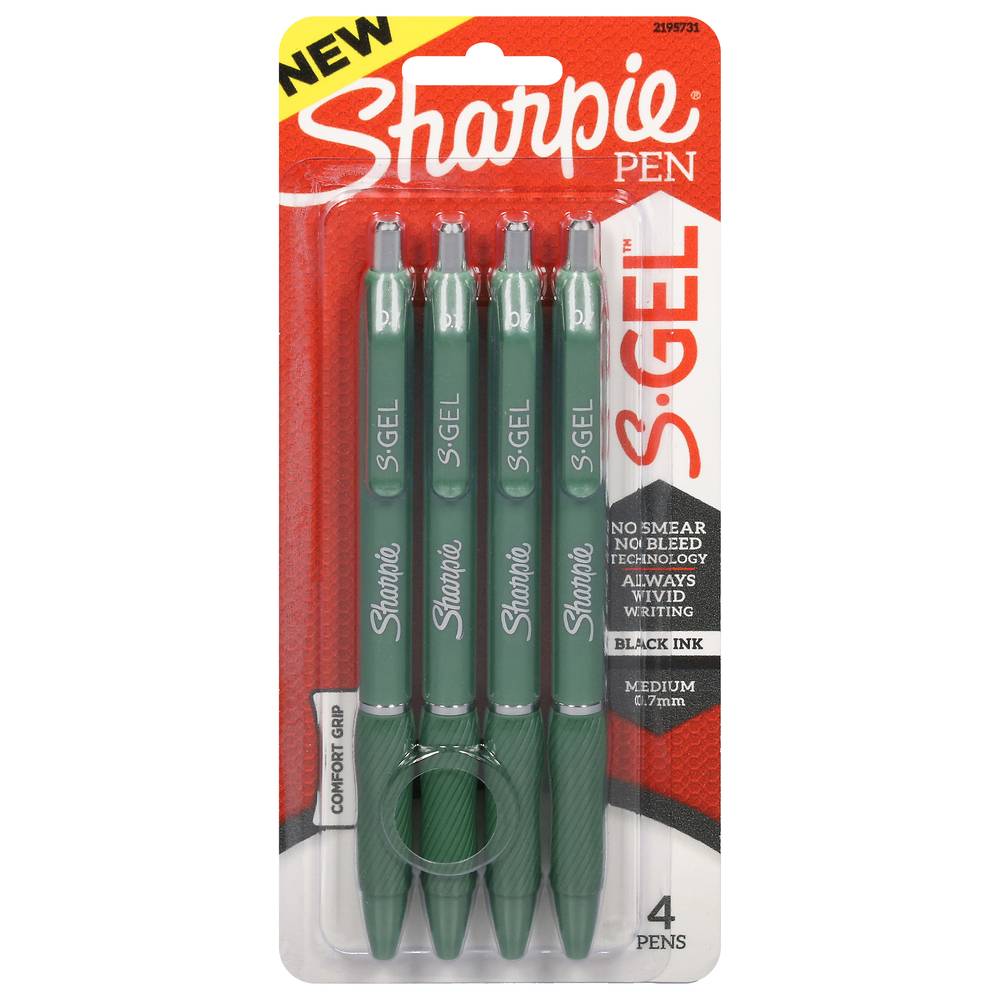 Sharpie S Gel Retractable Gel Pens, Black (4 ct)