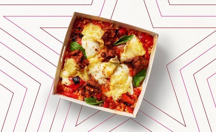 Meatball & Mozzarella Risotto Bake