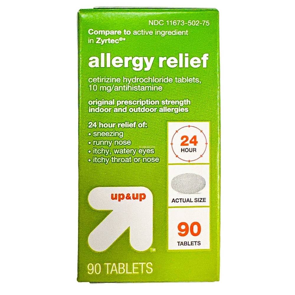 up&up Cetirizine Hydrochloride 10 mg Allergy Relief Tablets (90 ct)