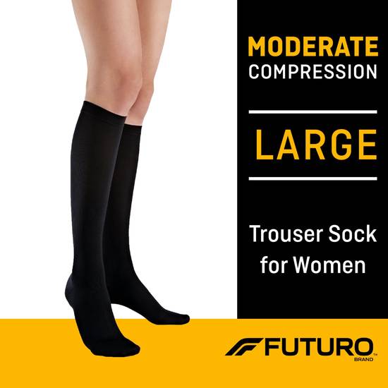 Futuro Trouser Socks for Women Moderate, Large - Black