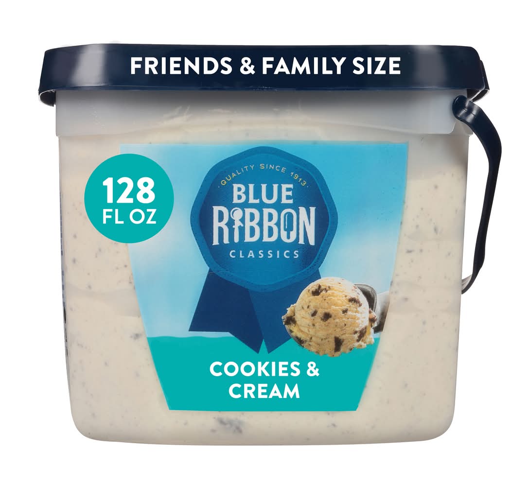 Blue Ribbon Classics Ice Cream, Cookies & Cream (128 fl oz)