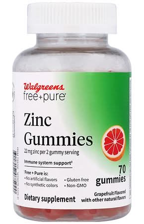Walgreens Zinc 22 mg Gummies Grapefruit - 70.0 ea