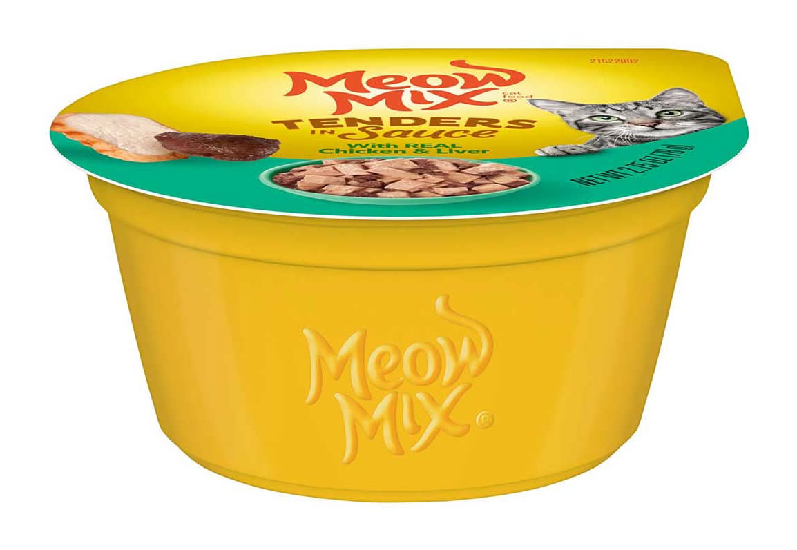 Meow Mix Tenders In Sauce Wet Cat Food With Real Chicken & Liver 2.75 Oz