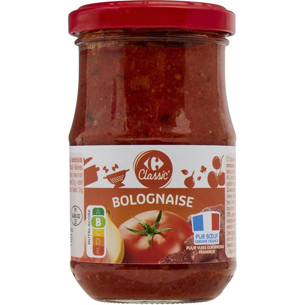 Sauce bolognaise CARREFOUR CLASSIC' - le bocal de 190g