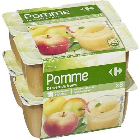 Compote pomme CARREFOUR - les 8 pots de 100g