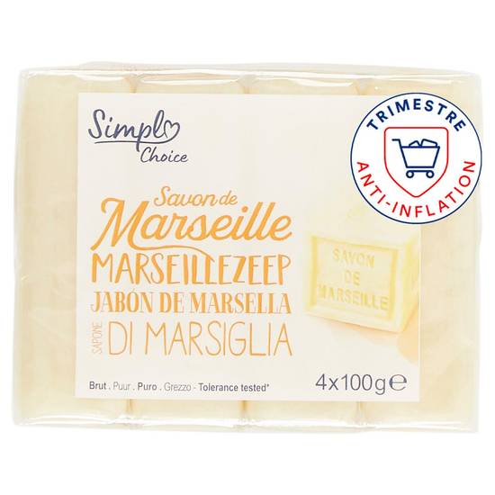 Savon de Marseille brut SIMPL - les 4 savons de 100g