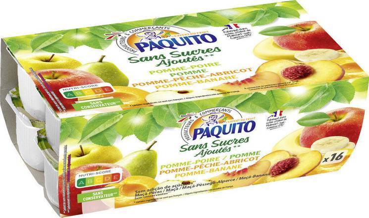 Compotes de fruits panaché sans sucres ajoutés - paquito - 1,6kg