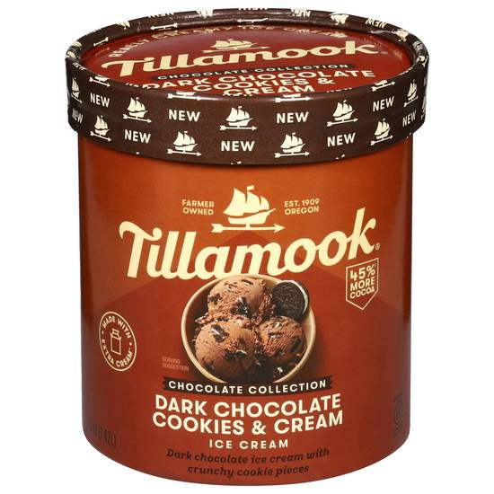 Tillamook Ice Cream (dark chocolate cookies & cream)