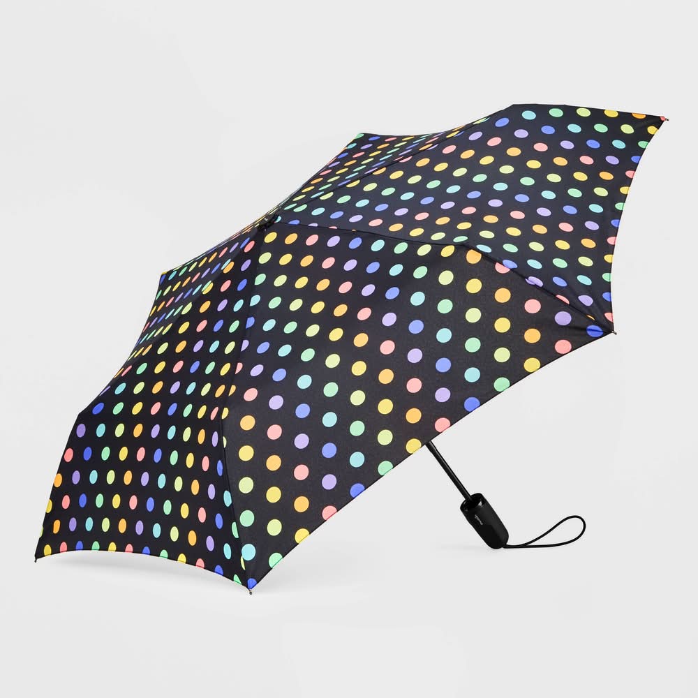 ShedRain Polka Dots Auto Open Auto Close Compact Umbrella, Assorted