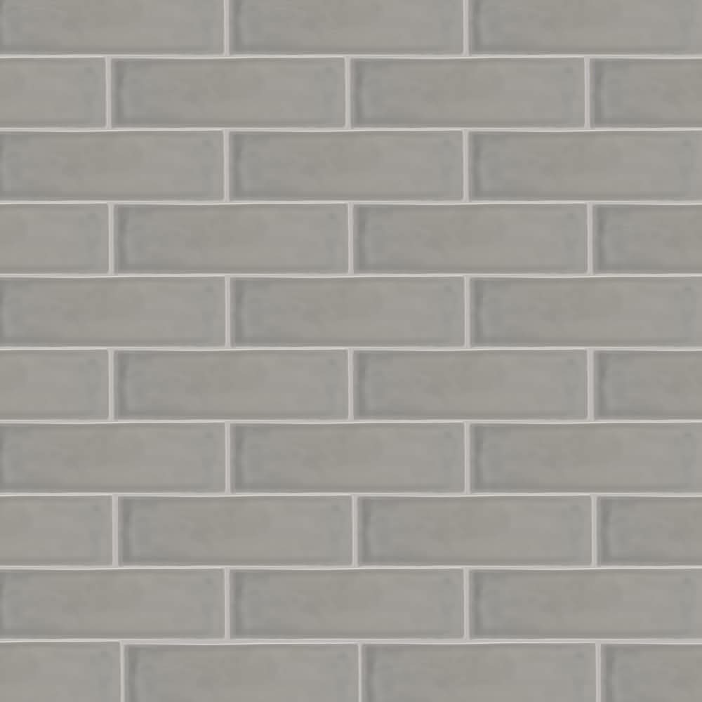 Boutique Ceramic Boutique Crafted Gray 2-1/2-in x 8-in Glazed Ceramic Subway Wall Tile ( 0.13-sq ft Piece )