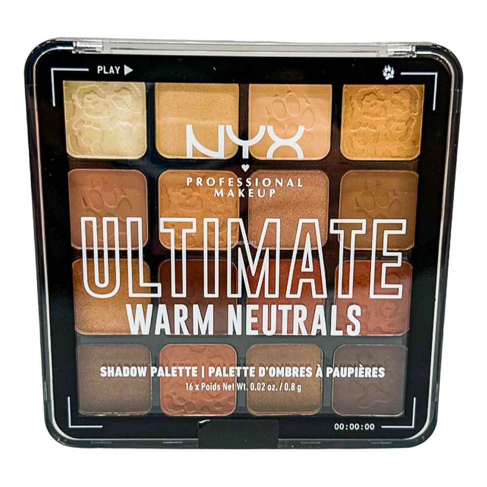 NYX Professional Makeup Ultimate Eyeshadow Palette, Warm Neutrals (0.02 oz)