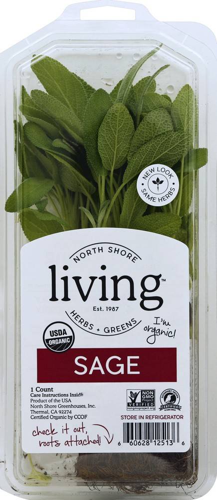 Order North Shore Living Herbs · Organic Sage (1 ct) food online from Safeway store, Eureka on bringmethat.com