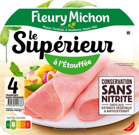 Le supérieur - à l'etouffée - conservation sans nitrite - fleury michon - 140g