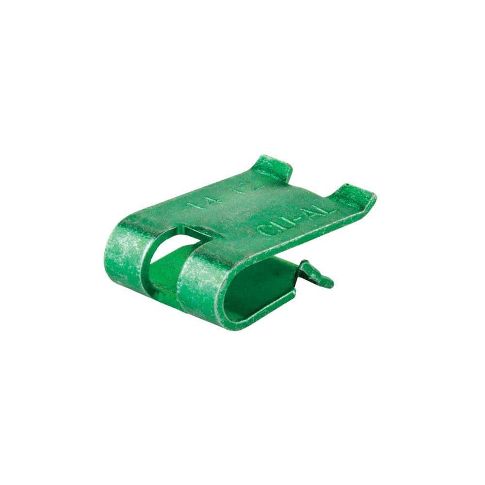 Commercial Electric 14-12 Awg Steel Ground Clips, Green (10-Pack)