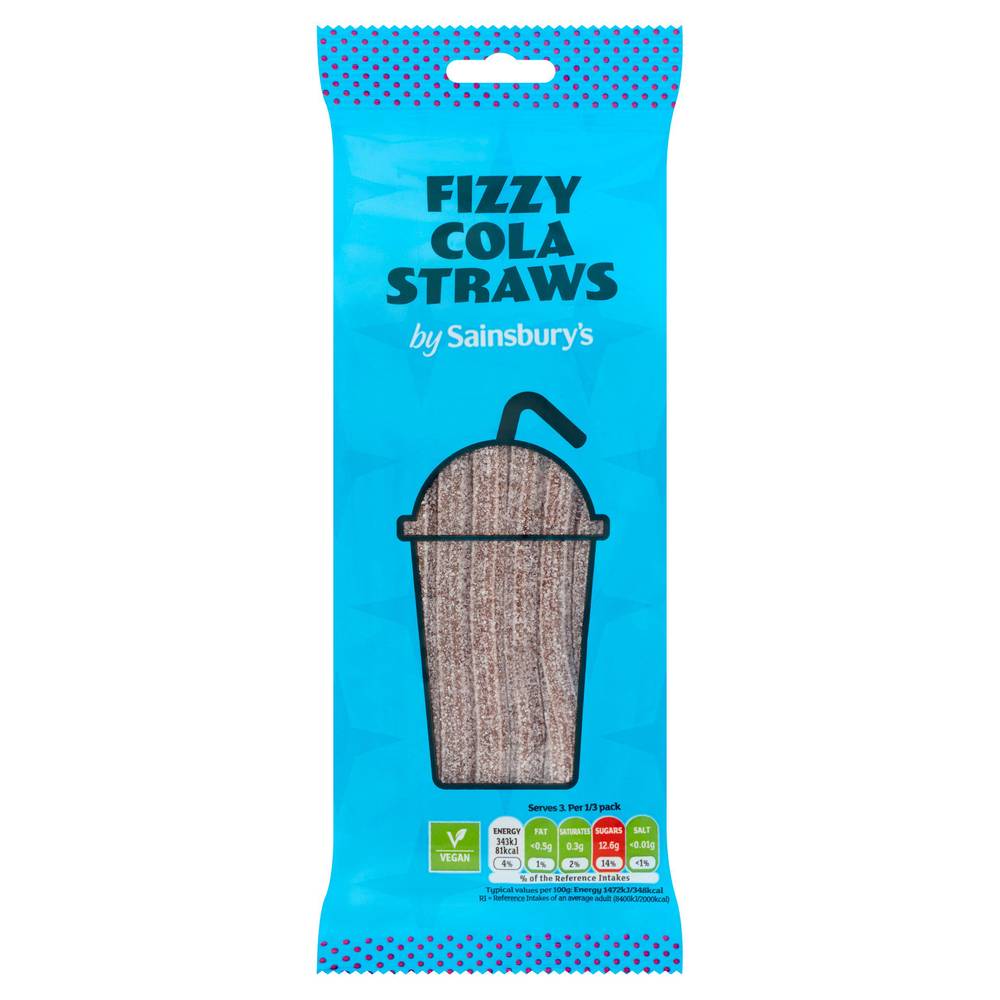 Sainsbury's Fizzy Cola Straw Sweets 70g