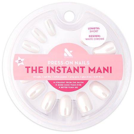 Olive & June The Instant Mani Press- on Nails White Chrome, 1.0 Set (42 ct)