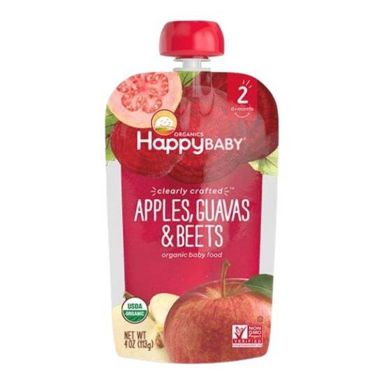 Happy Baby Organics 2 (6+ months) Organic Apples, Guavas & Beets Baby Food