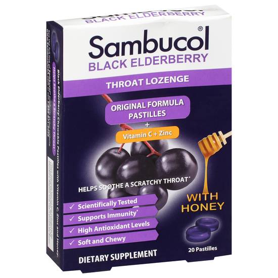 Sambucol Black Elderberry With Honey Vitamins (20 ct)