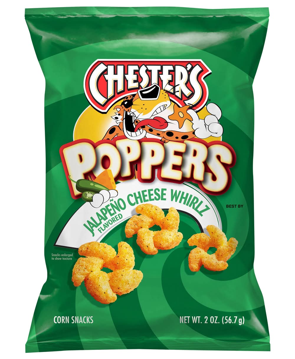 Chester's Poppers Corn Snacks, Jalapeno Cheese Whirlz (2 oz)