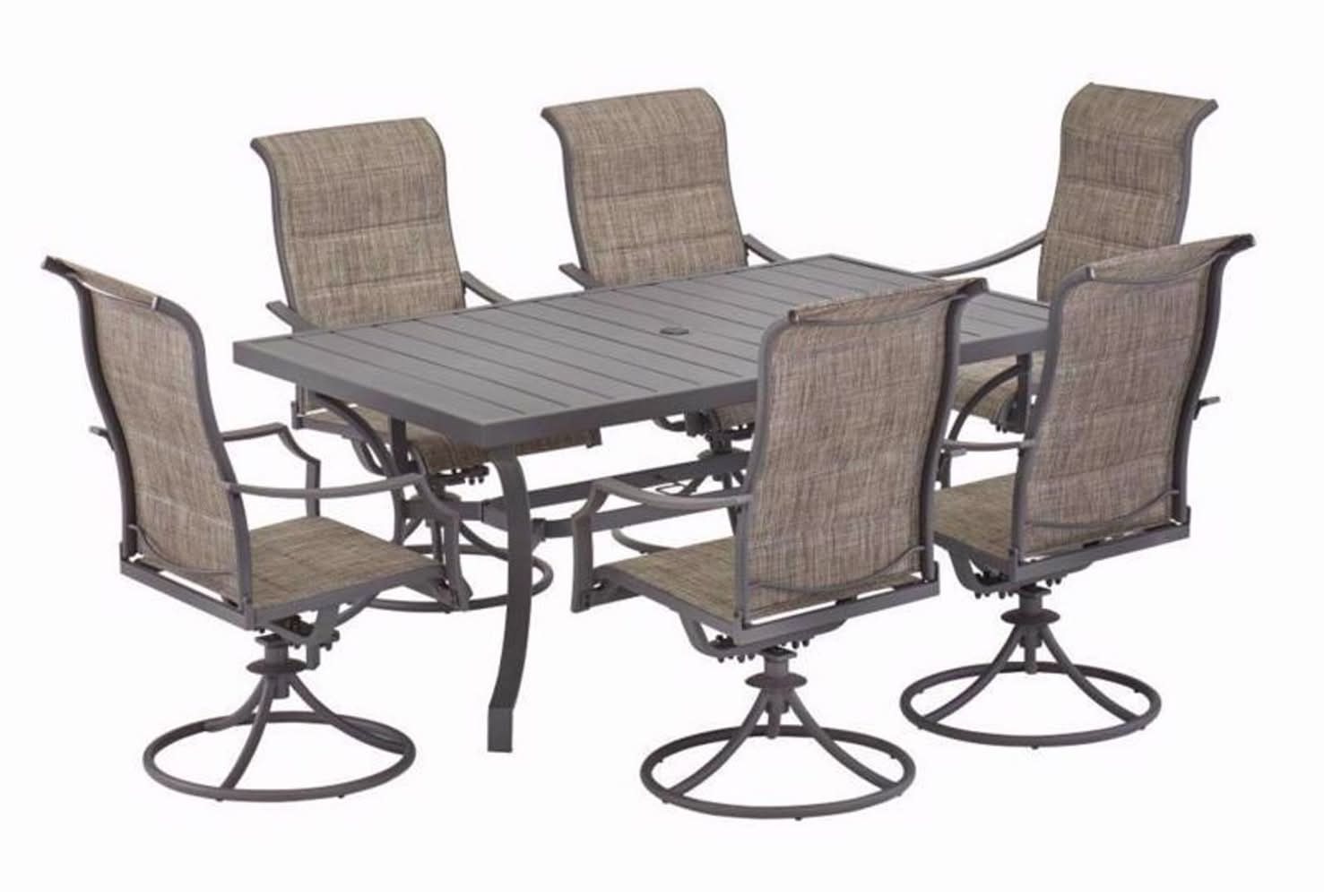 Living Accents Ainsley 7 Pc Gray Swivel And Sling Dining Set Gray