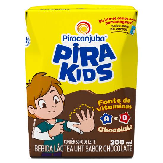 Piracanjuba bebida láctea uht sabor chocolate pirakids (200 ml)