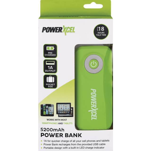 PowerXcel 5200mAh Power Bank, Teal