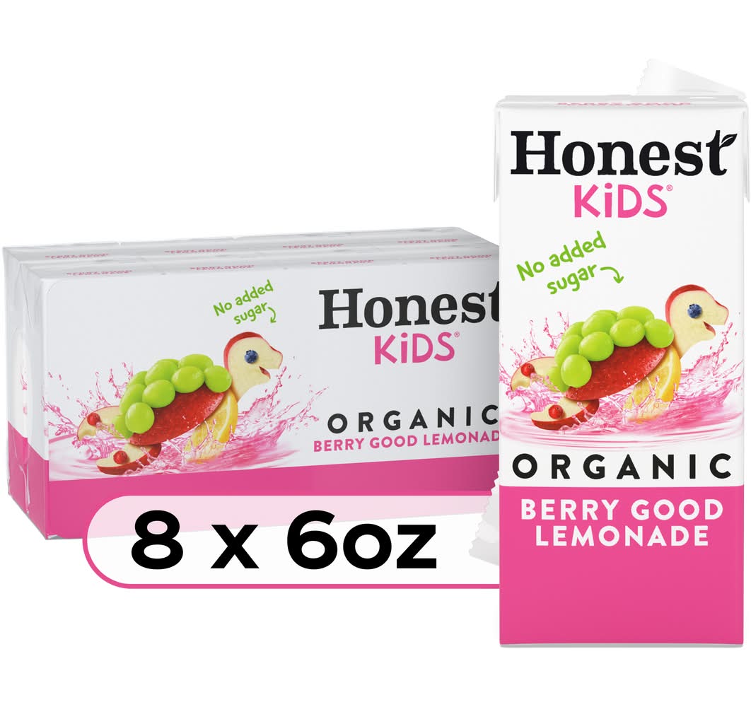 Honest Kids Organic Good Lemonade Juice Drink, Berry (8 x 6 fl oz)