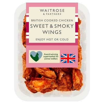 Waitrose & Partners British Cooked Chicken Sweet & Smoky Wings