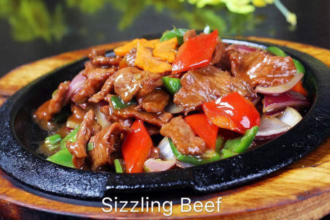 Sizzling beef with black pepoer