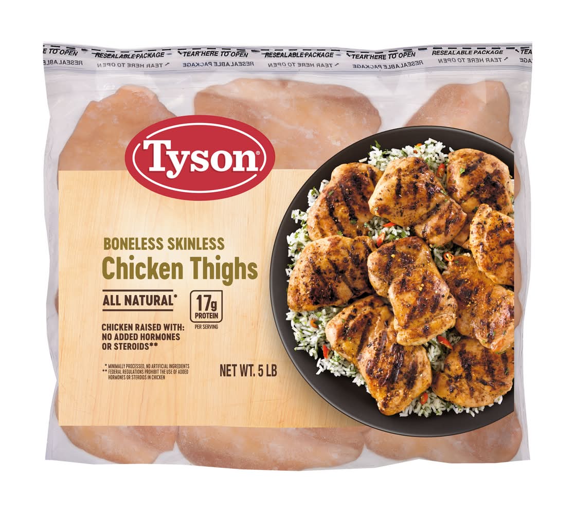 Tyson All Natural Boneless Skinless Chicken Thighs (5 lbs)