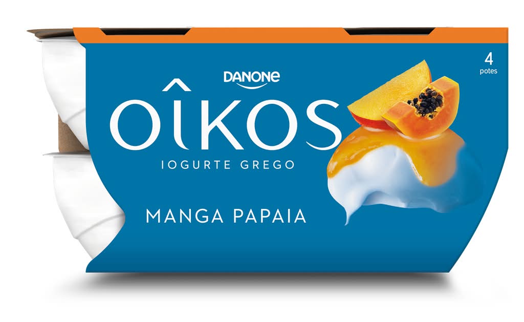 Danone - Iogurte oikos manga papaya, embalagem de 4 x 110g