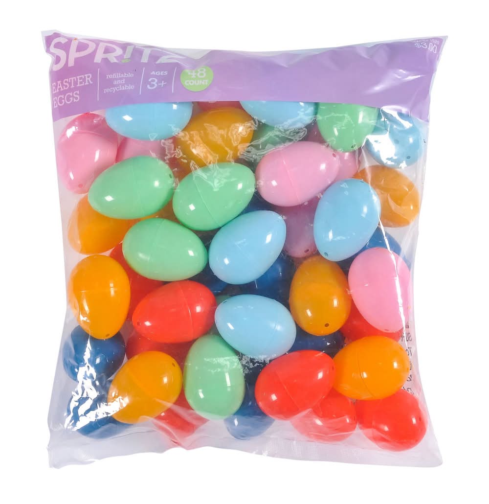 Spritz Easter Plastic Eggs, Assorted (48 ct)
