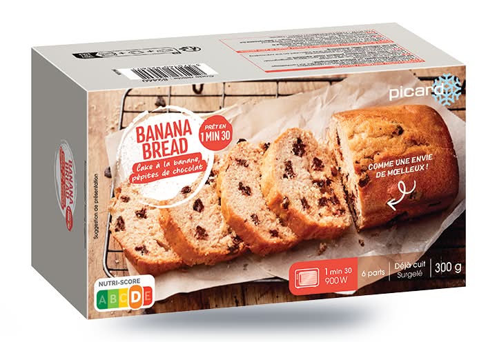 Banana bread, cake à la banane, 6 parts