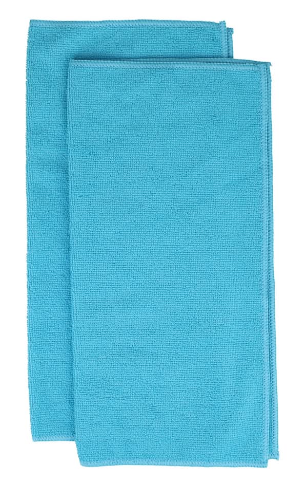 Greenbrier Microfiber Cleaning Towels, 13.75x13.75 in, Blue (2 ct)
