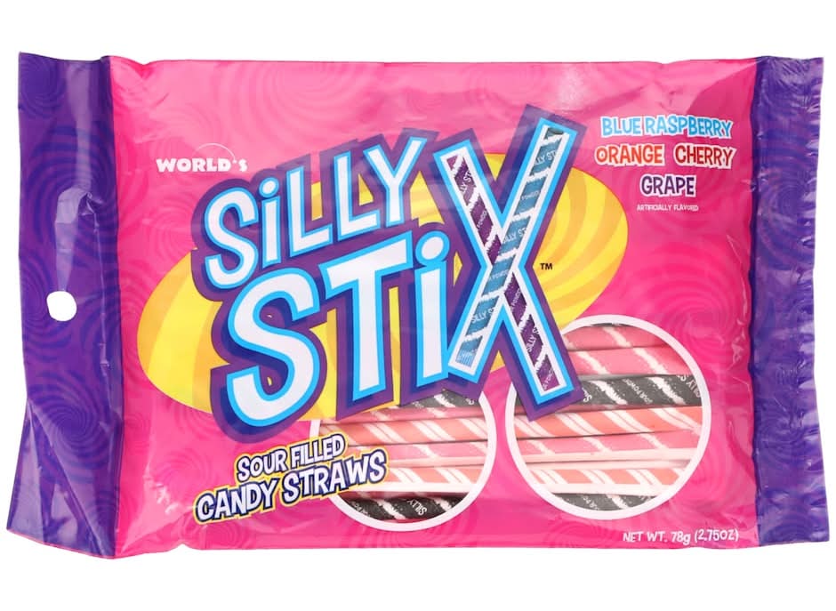 Silly Stix Sour Candy Straws, Assorted (2.75 oz)