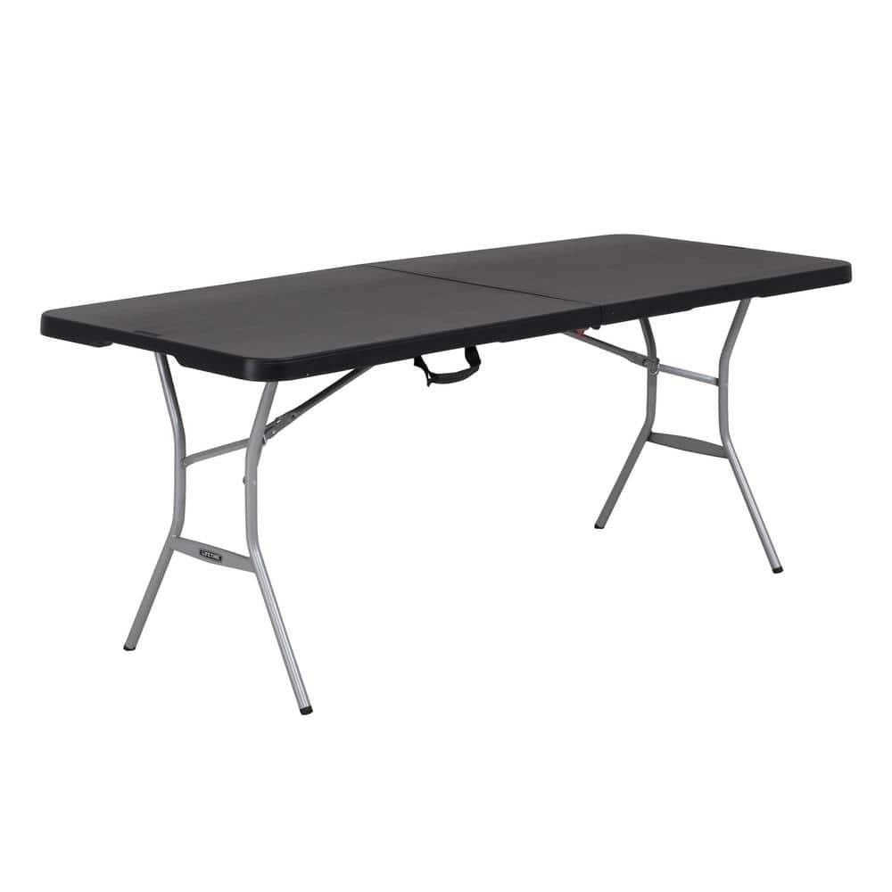 Lifetime Rectangular Resin Folding Banquet Tables, 6 ft, Black