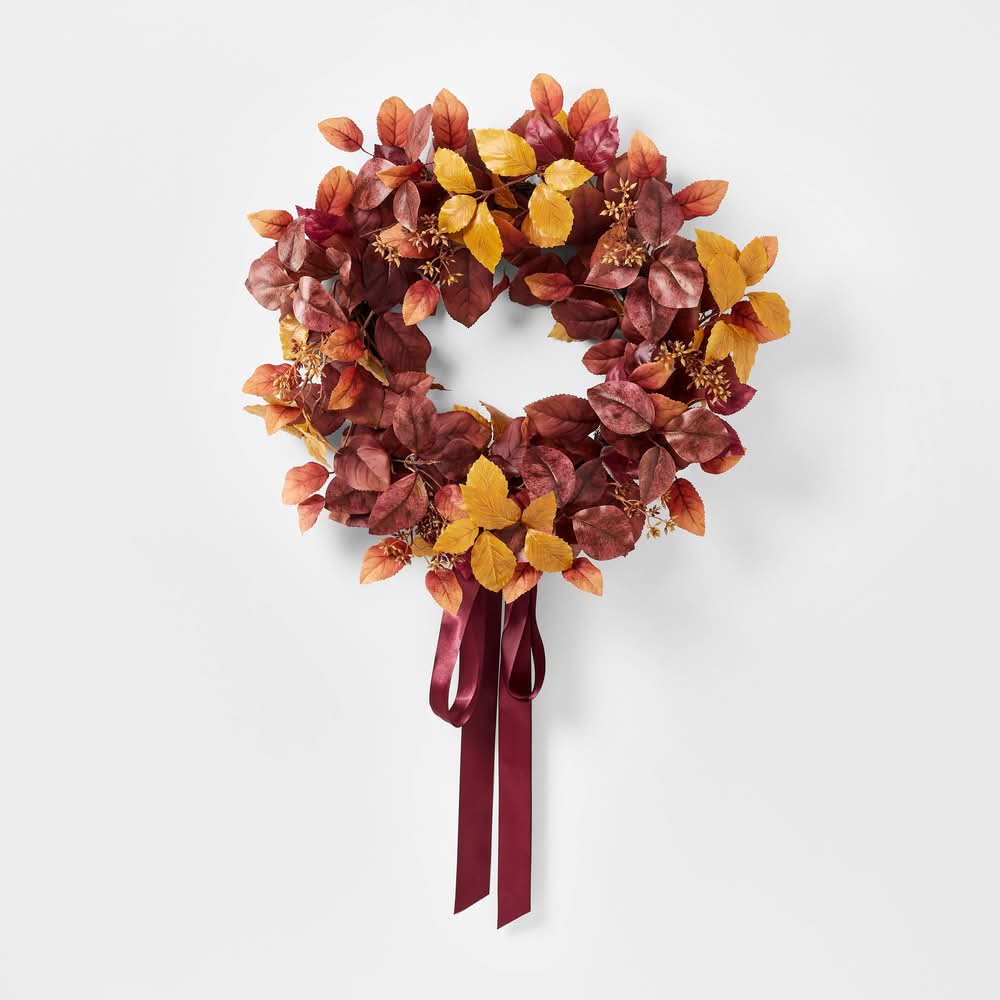 Threshold Mixed Fall Leaf Wreath