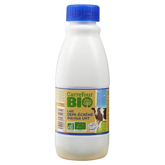 Carrefour - Bio lait demi-écrémé stérilisé uht (500 ml)