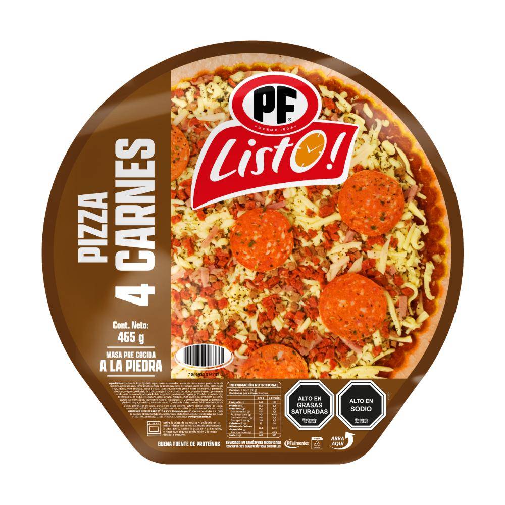 PF · Pizza de 4 carnes (465 g)