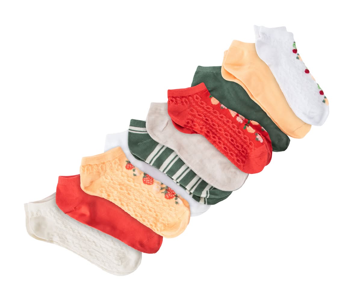 Juniors No-Show Socks 10-Pack Flower