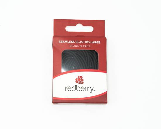Redberry Large Black Ponytail Elastics (24 Pack)