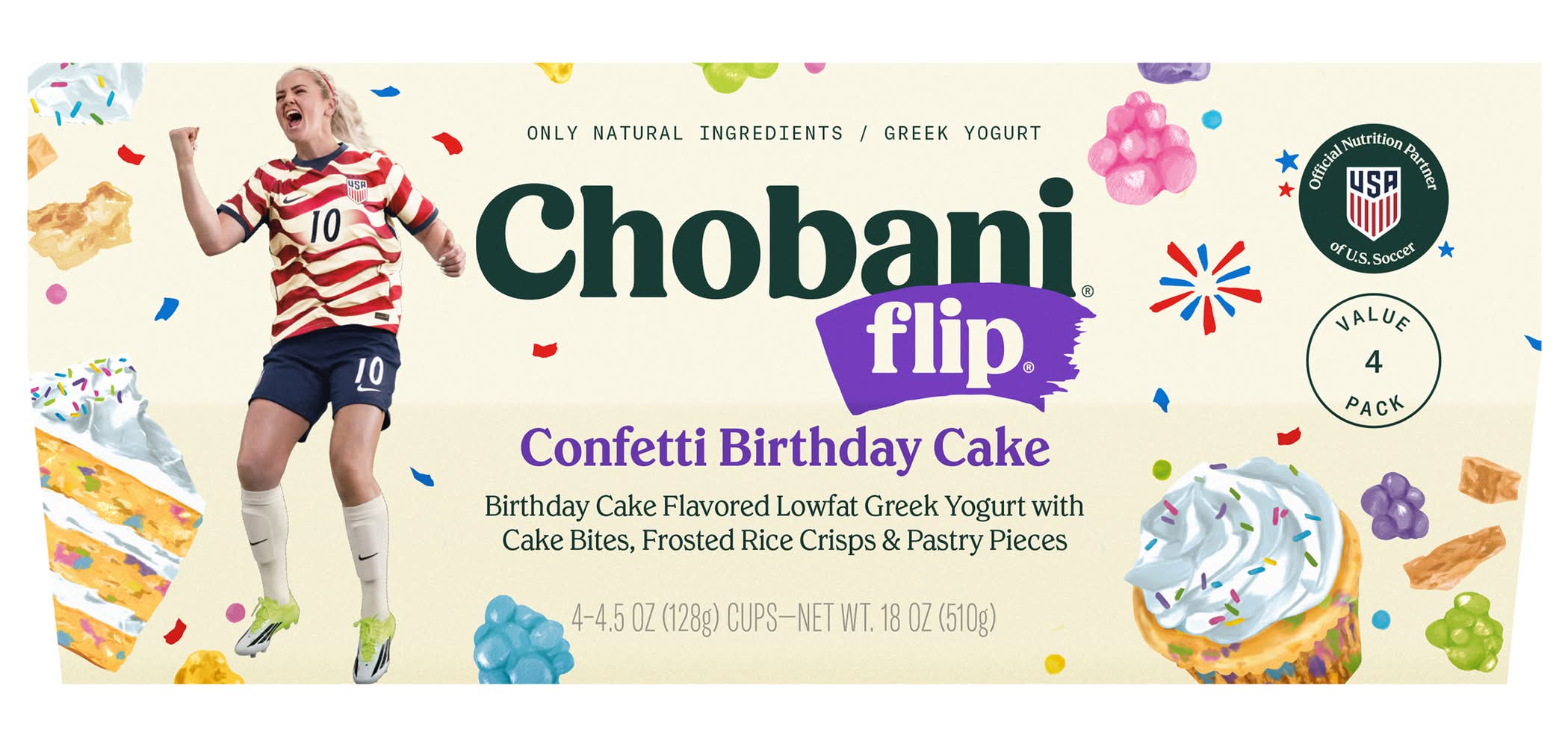 Chobani Flip Confetti Yogurt Birthday Cake (18 oz, 4 ct)