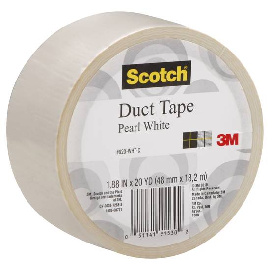 Scotch 1.8 in X 20 Yd White Colored Duct Tape