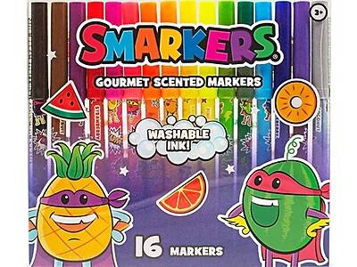 Scentco Smarkers Washable Markers, Assorted Colors, 16/Pack (MKSM16)