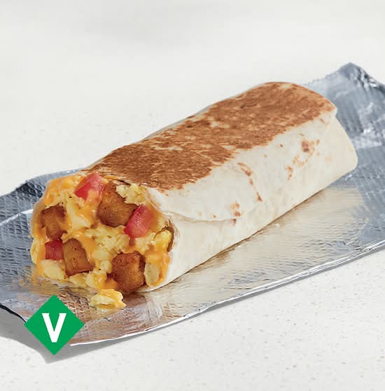 Cheesy Toasted Breakfast Burrito Potato