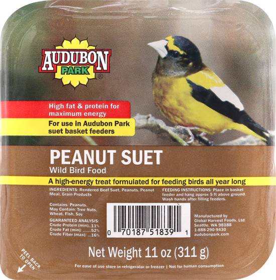 Audubon Park Peanut Suet Wild Bird Food (11 oz)
